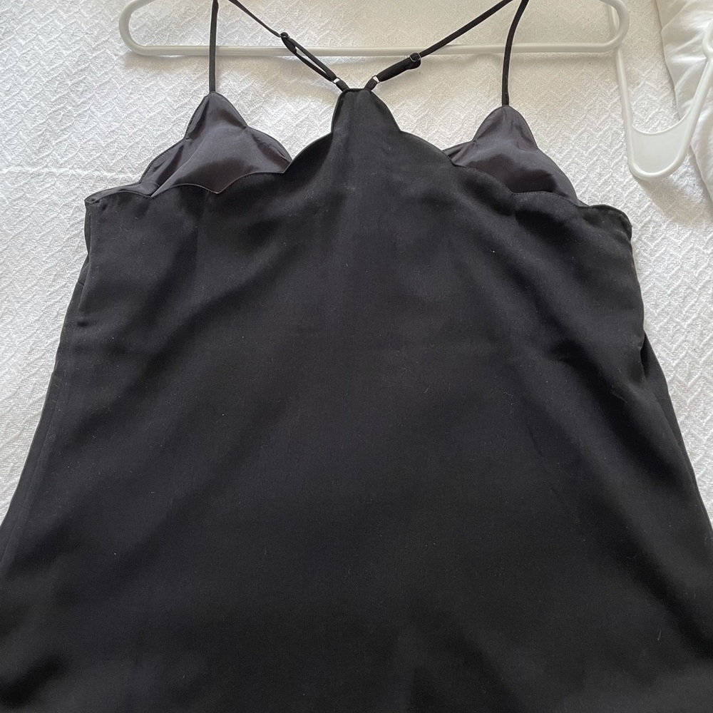 Jcrew Black Scalloped Tank